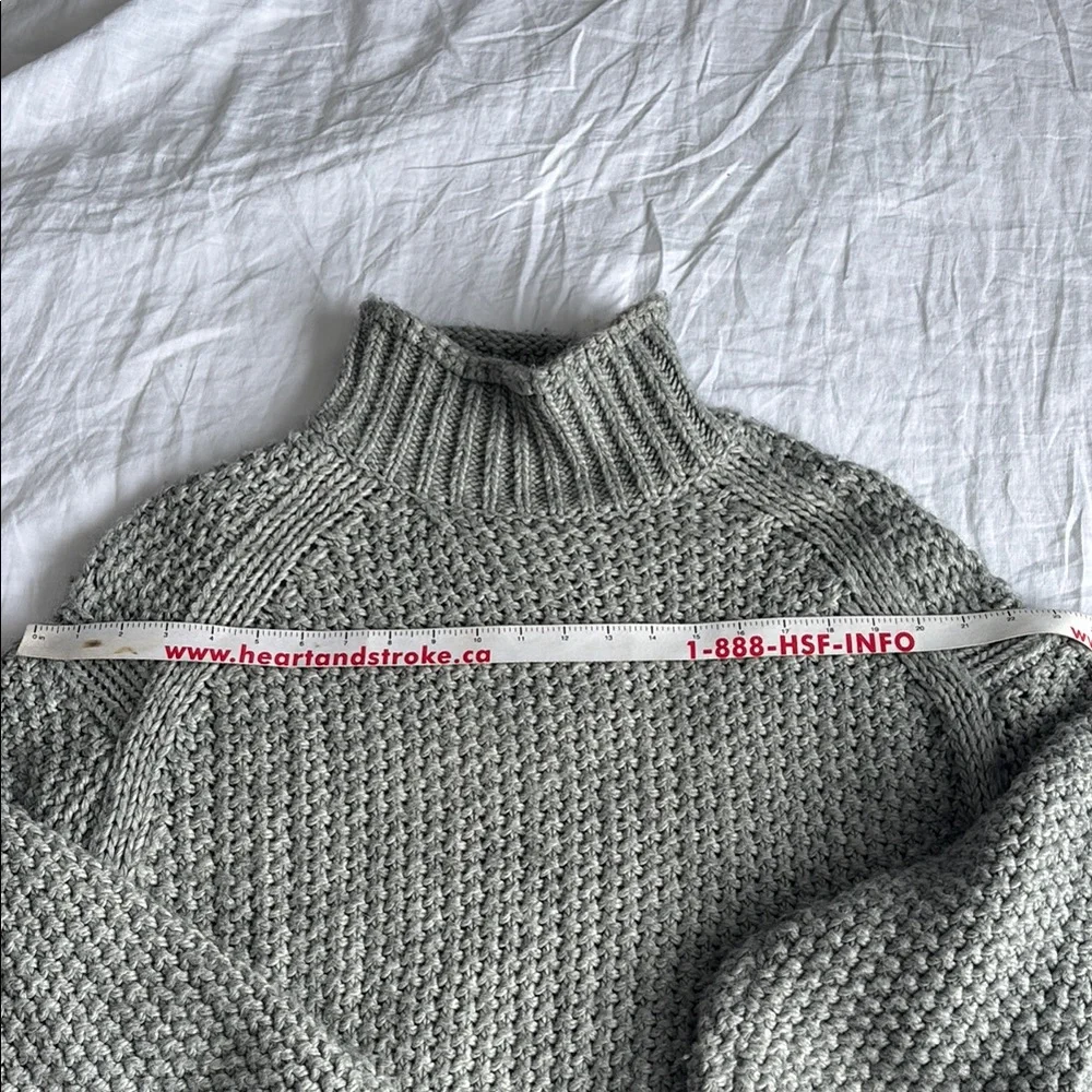 H&M Gray Chunky Knit Turtleneck Sweater - Picture 3 of 8